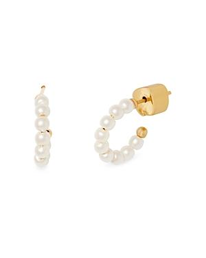 Kate Spade New York Tiny Twinkles Mini Imitation Pearl Huggie Hoop Earrings