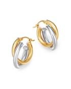 Bloomingdale's Double Hoop Earrings In 14k Yellow & White Gold - 100% Exclusive