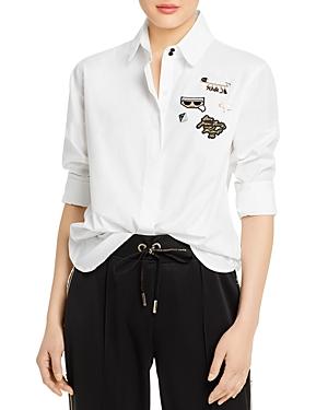 Karl Lagerfeld Paris Cotton Embellished Shirt