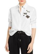 Karl Lagerfeld Paris Cotton Embellished Shirt