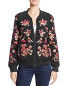 French Connection Gilliam Embroidered Bomber Jacket