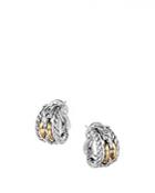 David Yurman Wellesley Link Hoop Earrings In Sterling Silver With 18k Yellow Gold