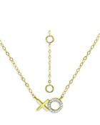 Bloomingdale's Diamond Xo Pendant Necklace In 18k Gold Plated Sterling Silver, 0.08 Ct. T.w, 15.5-17.5 - 100% Exclusive