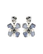 Alexis Bittar Future Antiquity Gray Slate Crystal, Imitation Pearl & Lucite Flower Clip-on Drop Earrings