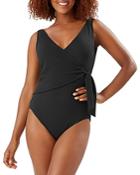 Tommy Bahama Pique Colada Wrap Front One Piece Swimsuit