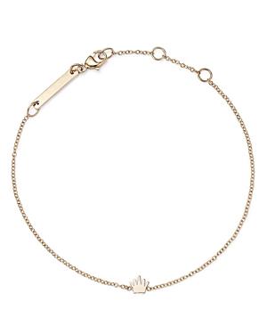 Zoe Chicco 14k Yellow Gold Itty Bitty Symbols Crown Chain Bracelet