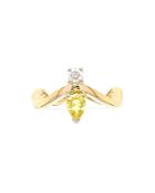 Hueb 18k Yellow Gold Mirage Yellow Sapphire & Diamond Ring