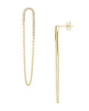 Argento Vivo Pave And Chain Loop Drop Earrings