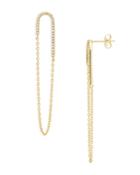 Argento Vivo Pave And Chain Loop Drop Earrings