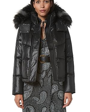Andrew Marc New York Minna Hooded Faux Fur Trim Puffer Coat