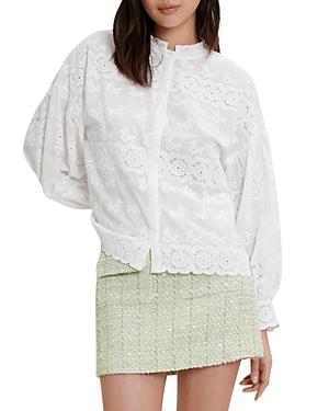 Maje Ceanna Embroidered Cotton Shirt