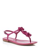 Via Spiga Lola Flower-embellished Thong Sandals