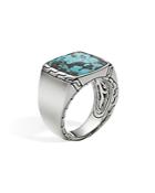 John Hardy Men's Sterling Silver Classic Chain Signet Ring With Turquoise