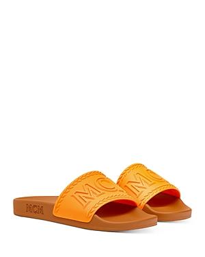 Mcm Women's Embossed Logo Slide Sandals