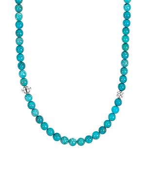 Lagos Sterling Silver Caviar Icon Turquoise Beaded Station Necklace, 34