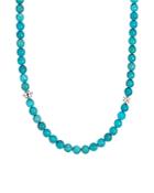 Lagos Sterling Silver Caviar Icon Turquoise Beaded Station Necklace, 34
