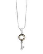 Lagos 18k Yellow Gold And Sterling Silver Beloved Circle Key Pendant Necklace, 16