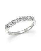 Diamond Cluster Band In 14k White Gold, .50 Ct. T.w.