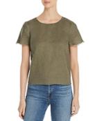 Vince Camuto Frayed-sleeve Linen Tee - 100% Exclusive