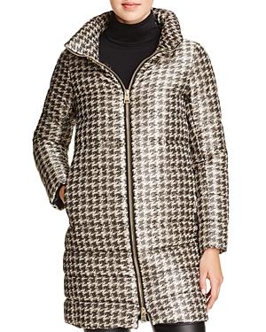 Herno Houndstooth Long Down Coat