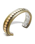 John Hardy Sterling Silver And 18k Bonded Gold Dot Narrow Cuff With Buffalo Horn