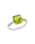 Bloomingdale's Cushion Cut Peridot & Diamond Ring In 14k White Gold - 100% Exclusive