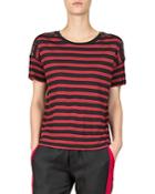 The Kooples Striped Lace-inset Tee