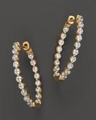 Diamond Inside-out Hoop Earrings In 14k Yellow Gold, 1.0 Ct. T.w.