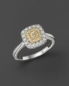 Yellow And White Diamond Ring In 18k White And Yellow Gold - 100% Exclusive