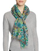 Altea Embroidered Floral Print Scarf