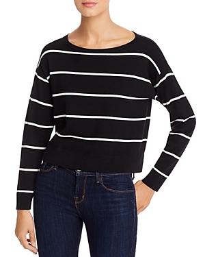 Eileen Fisher Cropped Striped Boat-neck Sweater