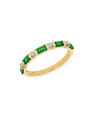 Bloomingdales Emerald & Diamond Stacking Band In 14k Yellow Gold - 100% Exclusive