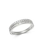Bloomingdale's Round & Baguette Diamond Double-row Band In 14k White Gold, 0.60 Ct. T.w. - 100% Exclusive