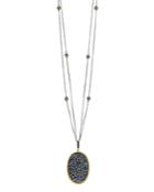 Freida Rothman Statement Pendant Necklace In Rhodium & 14k Gold-plated Sterling Silver, 36