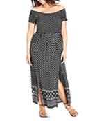 City Chic Plus Smocked Off-the-shoulder Maxi Dress