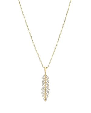 Bloomingdale's Diamond Feather Pendant Necklace In 14k Yellow Gold, 0.25 Ct. T.w. - 100% Exclusive