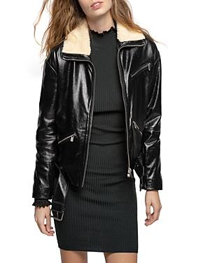 Pinko Mayor Giubbino Leather Jacket