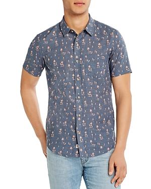 Marine Layer Cotton Tropical-print Slim Fit Button-down Shirt