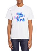 Maison Kitsune Neon Offset Typo Cotton Logo Graphic Tee