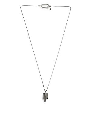 Allsaints Sterling Silver Logo Tag Pendant Necklace, 23