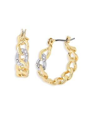 Allsaints Pave Link Hoop Earrings In Two Tone