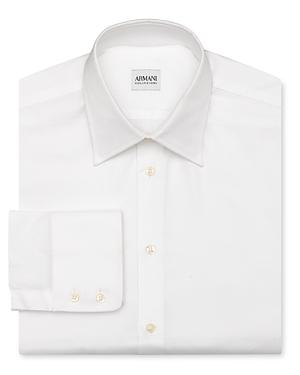 Armani Collezioni Solid Oxford Dress Shirt - Contemporary Fit