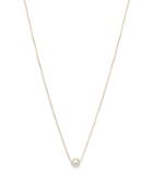 Moon & Meadow 14k Yellow Gold Freshwater Pearl Solitaire Necklace, 18