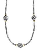 Lagos Sterling Silver Beaded Necklace With Caviar Stations, 16