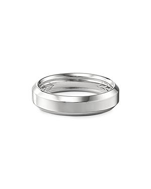 David Yurman Men's 18k White Gold Beveled Band