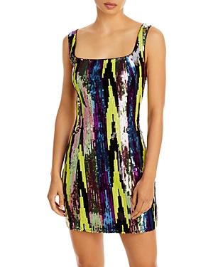 Aqua Ikat Sequin Mini Bodycon Dress - 100% Exclusive