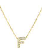 Roberto Coin 18k Yellow Gold Tiny Treasure Diamond Initial F Love Letter Pendant Necklace, 16-18