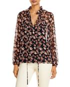 Jason Wu Floral Print Ruffled Silk Blouse