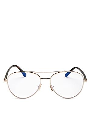 Tom Ford Unisex Brow Bar Aviator Blue Light Glasses, 55mm