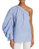 Petersyn Claire Striped One-shoulder Top